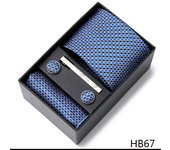 Mix Colors Holiday Gift 7.5 cm Tie Man  Pocket Squares Cufflink Set Necktie Box Man Wedding Accessories Fit Group