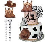 Cowboy Cake Decorations Cowboy Hat and Boot Cake Toppers Disco Cake Topper Western Cowboy Cowgirl Birthday Baby Shower Party