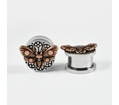2pcs Stainless Steel Punk Skeleton Snake Ghost Civet Ear Gauges Plug Gothic Ear Lobe Expander Stretcher Piercing Body Jewelry