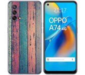 Tumundosmartphone Funda Gel Tpu para Oppo A74 4G diseño Madera 10 Dibujos