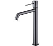 Imex Génova BDG053-3BGM grifo monomando alto para lavabo de latón con acabado negro metalizado