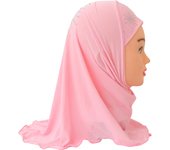 H042 beautiful small girl hijab with stones cute scarf hats women's caps can fit 2-5 years old girls muslim  headscarf
