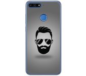 Tumundosmartphone Funda Gel Tpu para Huawei Honor 7A / Y6 2018 Diseño Barba Dibujos