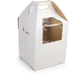 Glotomania Caja para Tarta Blanca XXL con Ventanas de Acetato - 50 X 55 Cm