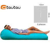OTAUTAU 2-seat Outdoor Bean Bag Pouf Cover No Filler Waterproof Beach Garden Camp Chaise Lounge Sofa Bed Swimming Pool Puff Sac