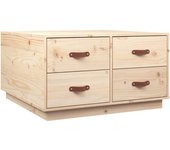 vidaXL Mesa de centro de madera maciza de pino 80x80x45 cm Natural, Blanco, Gris Mesita de Salón o Comedor o Auxiliar Mesa de Café Meuble Salón