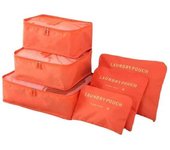 Bolsa de almacenamiento de viaje de gran capacidad para equipaje, organizador de clasificación de ropa, conjunto de maleta, caja de zapatos, Cubo de embalaje, 6 piezas
