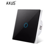 AXUS EU Touch Switch AC100-240V Led backlight Panel Tempered Crystal Glass wall Light sensory Switches 1/2/3 Gang Interruttore