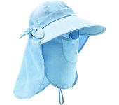 Sombrero Proteccion UV Mujer Verano Gorro de Pescador Proteccion Cuello para Mujer Transmontable Sombrero Desmontable para El Sol Ala Ancha con Protección Cara