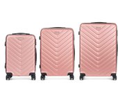 DAM Set de 3 maletas trolley de ABS, ligeras y resistentes. Diseño escamas. 49x76x30 Cm.