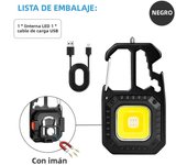 Rechargeable Mini COB Keychain Light, Multi-function Super Bright Flashlight, Outdoor Camping Light with Magnet, Screwdriver