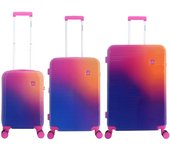 SAXOLINE Set de 3 maletas, colección Twist, color fucsia-azul, material ABS, tamaño S, M y L, 40L / 70 L / 100 L