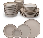 Vajilla de Porcelana de 24 Piezas - Vajilla Kütahya Porselen Moderna para 6 Personas – Vajilla exclusiva color Canela