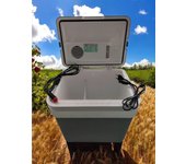 Enfriador eléctrico de 24 litros, enfriador/calentador Nevera portátil Elecsan termoeléctrico de 12 V/230V sin hielo para viajes,casa, camping, barco, vehículos, cerveza, mariscos con 2 paquetes de hielo, certificación ETL (gris)