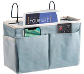 Organizador de cama Besylo, bolsas para mesita de noche, bolsillo para litera, canasta de almacenamiento colgante para mesita de noche, para literas, dormitorios, barandillas de cama y sillas