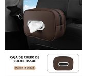 BLALION Car Tissue Box Holder Nappa Leather Car Center Console Armrest Napkin Box Sun Visor Backseat Tissue Case with Fix Strap