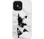 Funda compatible con iPhone 12 Pro Max - Be Unique Funda Gel mármol mapa negro