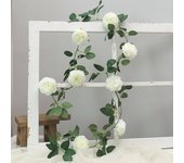 Artificial Silk Pink Big Peony Flowers Vines Ivy Rattan Wedding Party Wall Hanging Garland Home Garden Decoration Green Plants