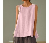Women's Loose Casual Cotton Linen Solid Color Sleeveless Top Vest Tank Top for Women Crop Top Tank Top for Women Womens Tank Top