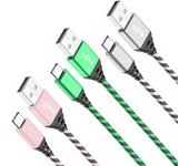 USB A To Type C Cable Date Sync 2A Fast Charging Nylon Braided Wire Charger Cable For Samsung Huawei Android Mobile Phone 1M2M3M