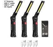 COB LED Folding Flashlight Portable Magnetic Work Light Lantern USB Rechargeable Emergency Repair Camping Torch Lamp With Hook