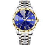 BINBOND Top Brand Luxury Man Wristwatch Waterproof Luminous Date Week Men Watches Stainless Steel Quartz Men's Watch Male reloj