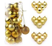 24 unids/Pack Bolas Árbol de Navidad Adornos colgantes juego de Bolas multicolor 4 cm