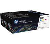 HP - Pack de ahorro de 3 cartuchos de tóner original LaserJet 305A cian/magenta/amarillo CF370AM