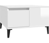 vidaXL Mesa de centro madera contrachapada 55x55x36,5 cm Blanco, Negro, Blanco brillante Mesita de Salón o Comedor o Auxiliar Mesa de Café Meuble Salón