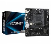 Placa base AM4 microATX ASRock A520M-HDV - 2xDDR4 (hasta 64 GB 4600Mhz OC) - 4xSATA - 1xM.2 PCIe Gen3 - USB 2.0 (2/4) - USB 3.2 (4/2) - HDMI - VGA - DVI-D