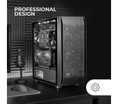 Mars gaming mc-pro2 torre pc - 5 ventiladores ultra-silenciosos - soporte refrigeracion liquida - ventana cristal templado - color negro