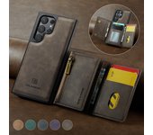 2-in-1 DetaChable Magnetic Leather Wallet Phone Case for Samsung Galaxy S23 24 25 Plus Ultra zipper card slot pocket phone cover