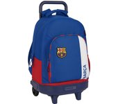 SAFTA - F.C.BARCELONA 2ª EQUIPACION Mochila con Carro Incorporado Diseño Único y Licencia Oficial - Mochila hombreras y espalda acolchada - Mochila Extraible se puede lavar - Mochila carro incorporado diseño único  - Mochila Espalda Ergonómica