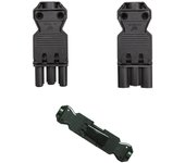 Ledkia Conector GST18 3 Polos Macho-Hembra Negro