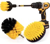 Arch Iris - Cepillos de Limpieza para Taladro Eléctrico - Superficies de Suelo, Baño y Cocina - Cerdas de Nailon - Pack de 4