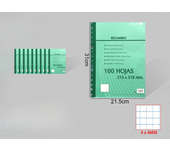 Pack de 500 hojas de recambio para archivador para vuelta al cole y estudio. A4 hojas de cuadricula, hojas de rayas y hojas blancas