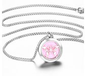 Flower of Life Stainless Steel Aromatherapy Necklace Diffuser Pendant Perfume Lockets Essential Oil Jewelry Titanium Steel Chain