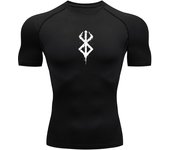 Men's Print Compression Shirts Summer Short Sleeve Rash Guard Gym Workout T-shirt Athletic Quick Dry Baselayer Undershirts Tops