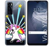 Funda Silicona Transparente para Vivo Y70 diseño Unicornio Dibujos