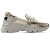 Hispanitas HV254001 Zapato mocasín,de piel,náutico adornado,antifaz,sin cordones,suela blanca de goma,calado,,rejilla para señora