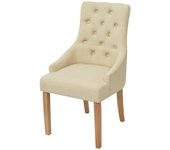VidaXL Pack de 2 sillas Cala respaldo alto crema 95,5x52x60 cm