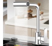 Rotación 360 ° Cabeza De Sprinkler Agua Caliente Y Fría Grifo de Cascada para Cocina, grifería de fregadero de Agua fría y Caliente, Inoxidable