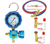 For R410A R22 R134a R404A Air Condition Gauge Refrigerants Manifold Gauge Manometer Valve 800psi/500psi with Visual Mirror