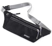 MEJORADA Riñonera ligera plana para deporte running,con tres cremalleras.impermeable para aire libre.Medida 32*19*10cm