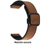 Correa de cuero con hebilla magnética, banda de silicona de 22mm para Samsung Watch Galaxy 6 5 Pro4,Huawei GT2 y Amazfit Vintage
