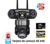 3 Lens Video Surveillance Camera Wifi Network CCTV Camera 4G SIM Card Wireless 360 Monitor Outdoor Waterproof Security Cameras