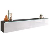 Mueble TV Sarasota 121 , Muebles ES, LED, Blanco brillante, 180 x 30 x 33cm