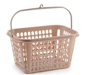 CABLEPELADO Cesta de plastico para Pinzas, Canasto para Pinzas, Cesta de Tender, Capacho para Pinzas, Bolsa para Tender, 25 cm Largo x 18 cm Fondo x 14 cm Alto, Plástico, Beige