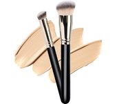 Juego de 2 pinceles de maquillaje, que incluye 1 pincel angular para corrector de los Ojos Y 1 pincel para Polvos, pincel portáthil para el bajo de los Ojos con Das, corrector de los ojos