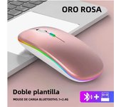 2025 Nuevo RGB Bluetooth Ratón Inalámbrico Recargable para Portátil Ratón Retroiluminación LED Silencioso Ratón Gaming Ergonómico with 4 Botones
